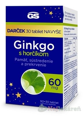 E-shop GS Ginkgo 60 mg s horčíkom 90+30 tabliet