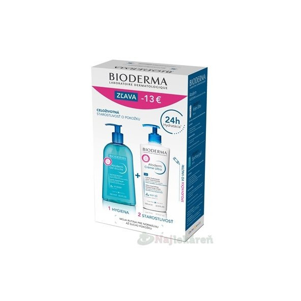 BIODERMA Atoderm BALÍK Krém Ultra 500ml + Sprchový gél 500ml