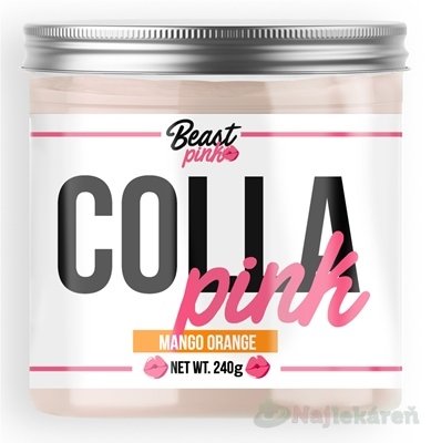E-shop BeastPink COLLA Pink prášok na prípravu nápoja, príchuť mango a pomaranč 240 g