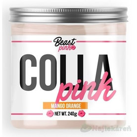 BeastPink COLLA Pink prášok na prípravu nápoja, príchuť mango a pomaranč 240 g