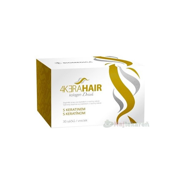 BIOMEDICA 4KERAHAIR kolagen drink s keratínom 30 vreciek