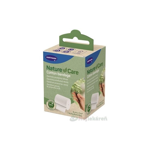 Nature Care Cotton bandage elastický obväz 6 cm x 5 m, 1 ks
