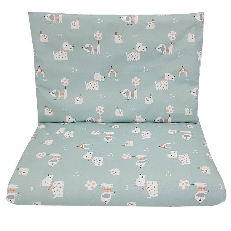 E-shop EKO Bielizeň posteľná 2-dielna bavlnená s potlačou Dogs Mint 40x60 cm, 90x120 cm