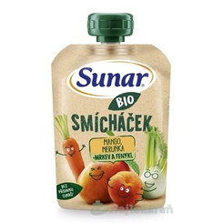 Sunar BIO SMÍCHAČEK Mango, marhuľa + mrkva a fenikel, kapsička (od ukonč. 12.mesiaca) 100 g