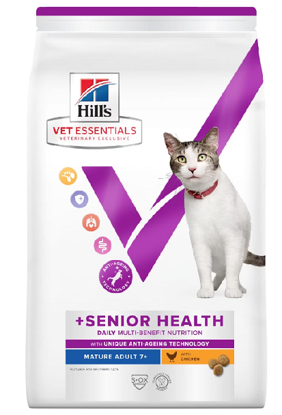 E-shop HILLS VE Feline Multi Benefit Senior health Chicken granule pre mačky 3kg