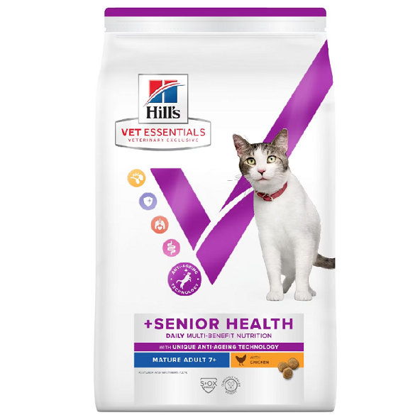 HILLS VE Feline Multi Benefit Senior healt Chicken granule pre mačky 1,5kg