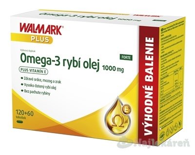 E-shop WALMARK Omega 3 rybí olej FORTE pre zdravé srdce, mozog a zrak 180 kapsúl