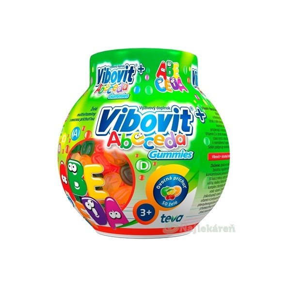 VIBOVIT+ ABECEDA Gummies želé s ovocnou príchuťou 50ks