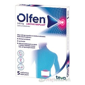 Olfen 140 mg (Diclobene) liečivá náplasť na liečbu bolesti 5 ks