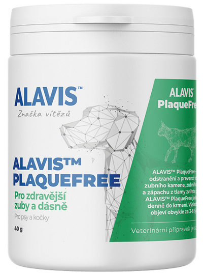 E-shop ALAVIS Plaque Free pre zdravé zuby a ďasná u psov a mačiek 40g