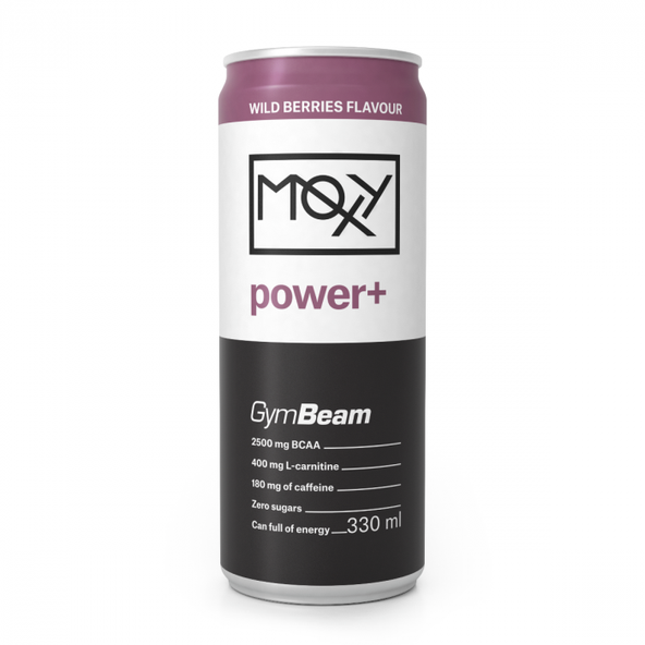 MOXY power+ - GymBeam jahodová limonáda 330 ml