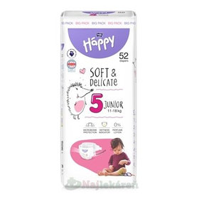 bella HAPPY Soft&Delicate 5 Junior detské plienky (11-18 kg) 52 ks