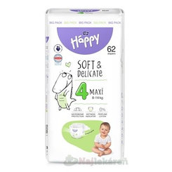 bella HAPPY Soft&Delicate 4 Maxi detské plienky (8-14 kg) 62 ks