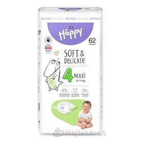 bella HAPPY Soft&Delicate 4 Maxi detské plienky (8-14 kg) 62 ks