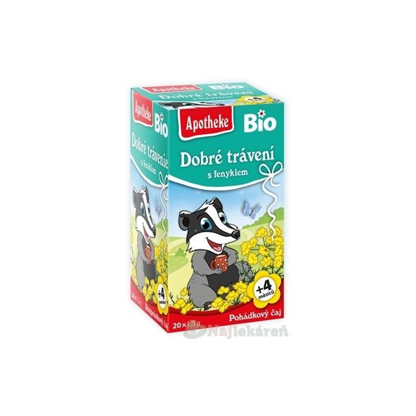 APOTHEKE ROZPRÁVKA Dobré trávenie s feniklom Bio bylinný čaj (od ukončeného 4. mesiaca) 20x1,5 g