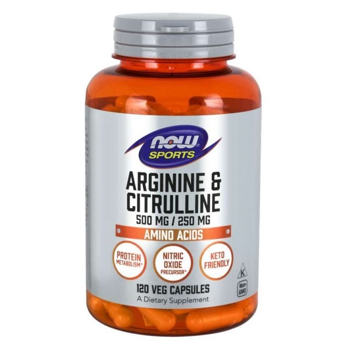 E-shop Arginín & Citrulín 500 mg / 250 mg - NOW Foods, 120cps