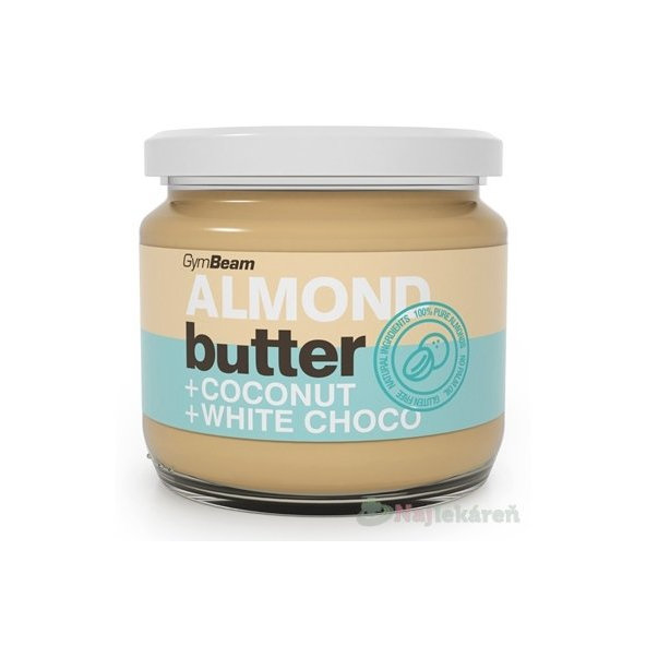 GymBeam Mandľové maslo KOKOS+BIELA ČOKOLADA 340g