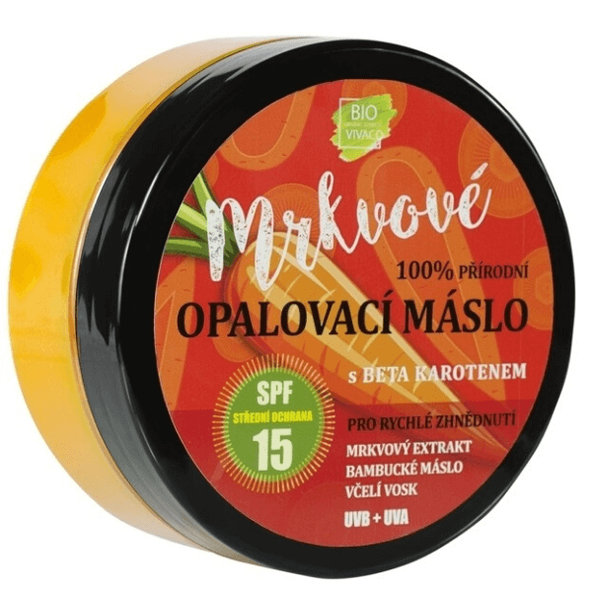 Mrkvové opaľovacie maslo SPF15 s betakaroténom VIVACO 150 ml