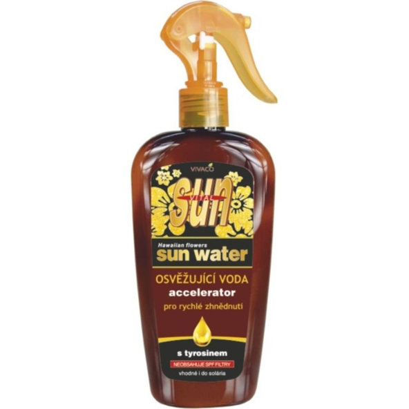 SUN WATER osviežujúca kvetinová voda s TYROSÍNOM pre rýchle zhnednutie VIVACO 300 ml
