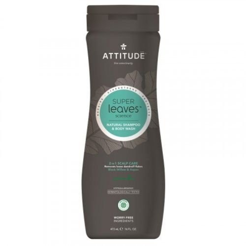 E-shop Prírodný pánsky šampón proti lupinám a telové mydlo (2v1) Super leaves Attitude 473ml