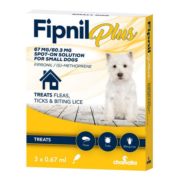Fipnil Combo DOG 67mg / 60,3mg spot-on pipety proti kliešťom a blchám pre psy  3 x 0,67ml