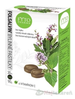 E-shop FYTO Folsalvin bylinné pastilky s vitamínom C 30 ks