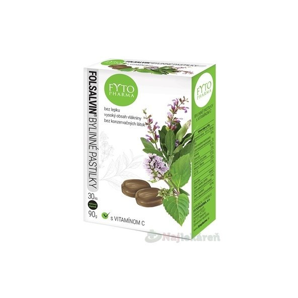FYTO Folsalvin bylinné pastilky s vitamínom C 30 ks