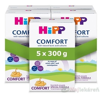 E-shop HiPP COMFORT špeciálna dojčenská výživa (od narodenia) 5x300 g