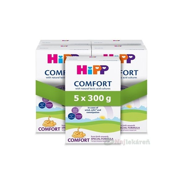 HiPP COMFORT špeciálna dojčenská výživa (od narodenia) 5x300 g