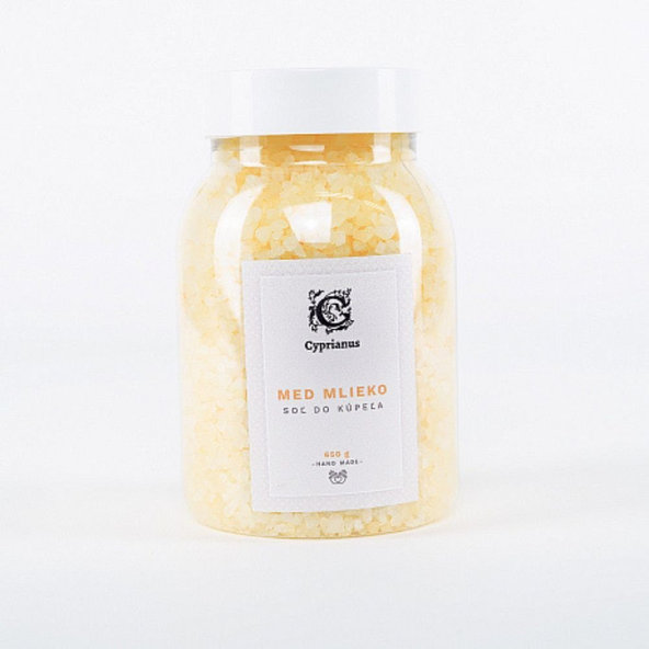 Soľ do kúpeľa med a mlieko Cyprianus 650g