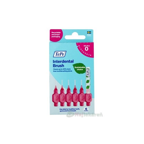 TePe medzizubné kefky 0,4 mm size 0 (ružové) 6 ks