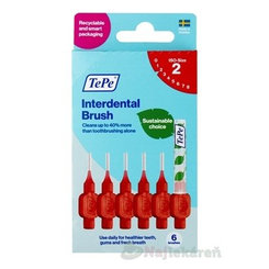 TePe medzizubné kefky 0,5 mm size 2 (červené) 6 ks