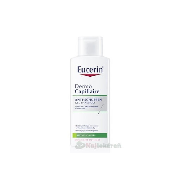 Eucerin DermoCapillaire gélový šampón na mastné lupiny 250ml