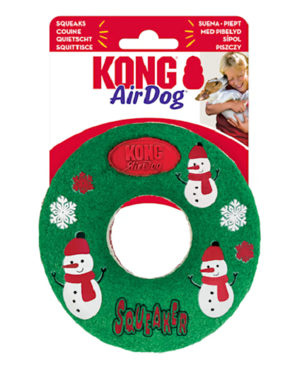 E-shop Kong Dog Holiday AirDog Squeaker Donut hračka s pískatkom pre psy, veľ. M