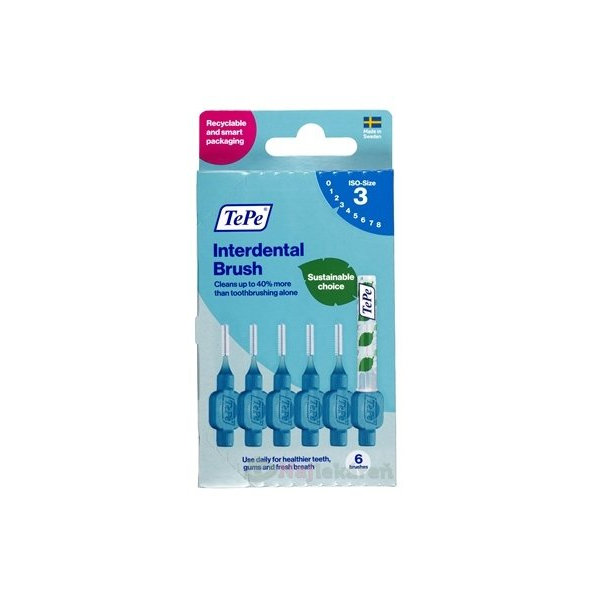 TePe medzizubné kefky 0,6 mm size 3 (modré) krabička 6 ks