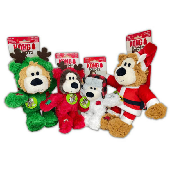 Kong Dog Holiday Wild Knots Bear hračka s pískatkom pre psy, veľ. M