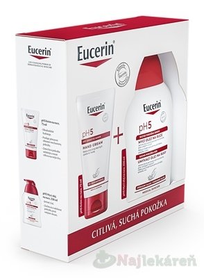 E-shop Eucerin Kazeta pH5 krém na ruky 75ml + umývací olej na ruky 250ml