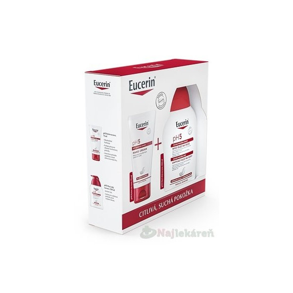 Eucerin Kazeta pH5 krém na ruky 75ml + umývací olej na ruky 250ml