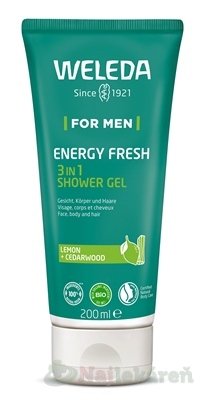 E-shop WELEDA For Men Energy Fresh 3in1 sprchový gél, citrón 200 ml