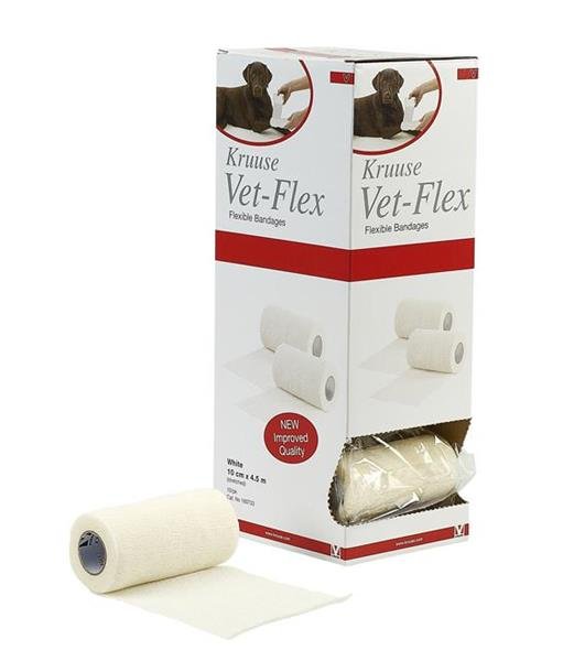E-shop Bandáž KRUUSE Vet-Flex biela pre zvieratá 10 cm x 4,5 m, 10ks