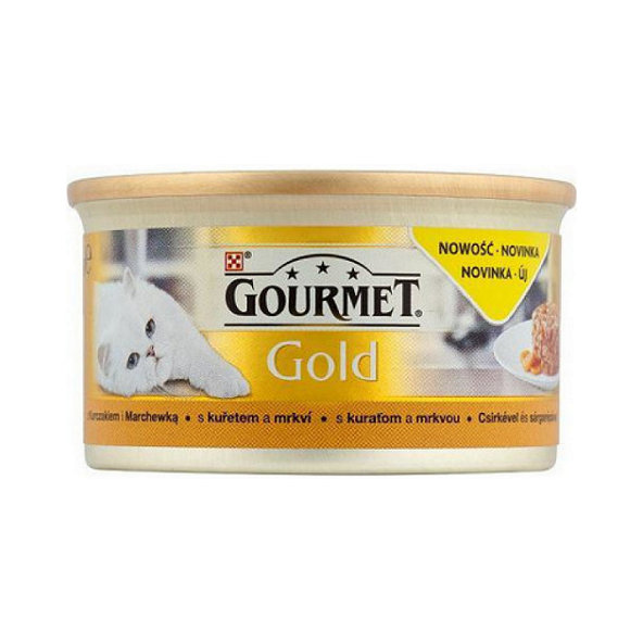 GOURMET GOLD Savoury Cake s kuraťom a mrkvou konzervy pre mačky 12 x 85g
