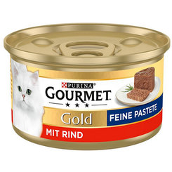 GOURMET GOLD cat hovädzia paštéta konzervy pre mačky 12x85g