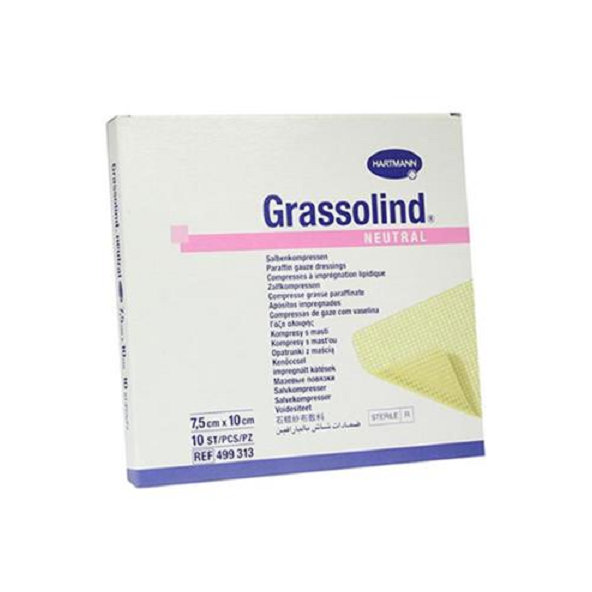 Kompres Grassolind Neutral impregnovaný 7,5 x 10 cm/10ks