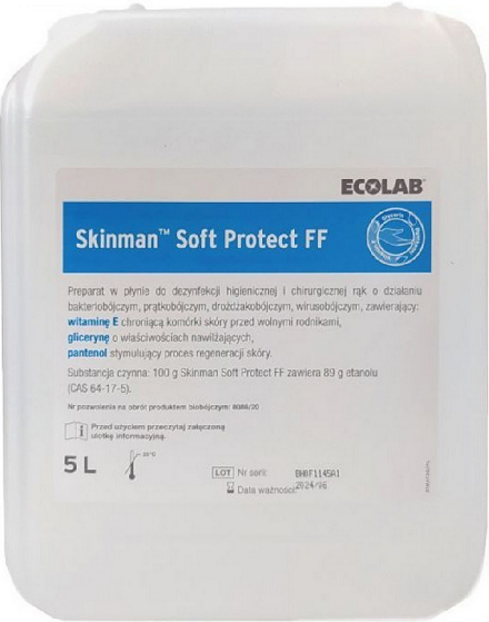E-shop Skinman Soft Protect FF dezinfekčný prípravok na ruky s virucidnou účinnosťou 5000ml