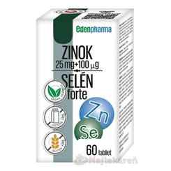 EDENPharma ZINOK 25 mg + SELÉN 100 µg forte 60 tabliet