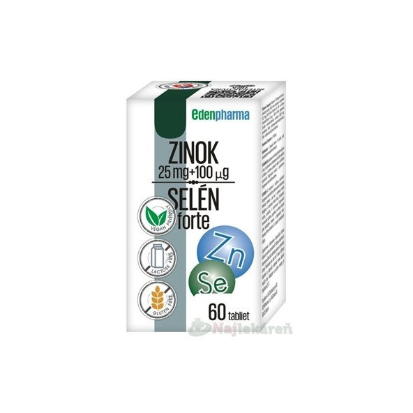 EDENPharma ZINOK 25 mg + SELÉN 100 µg forte 60 tabliet