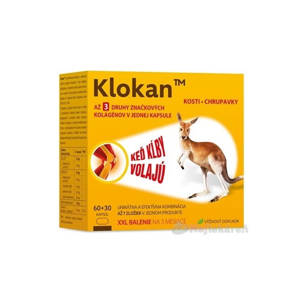 Klokan výživový doplnok s kolagénom, 60+30 cps zadarmo