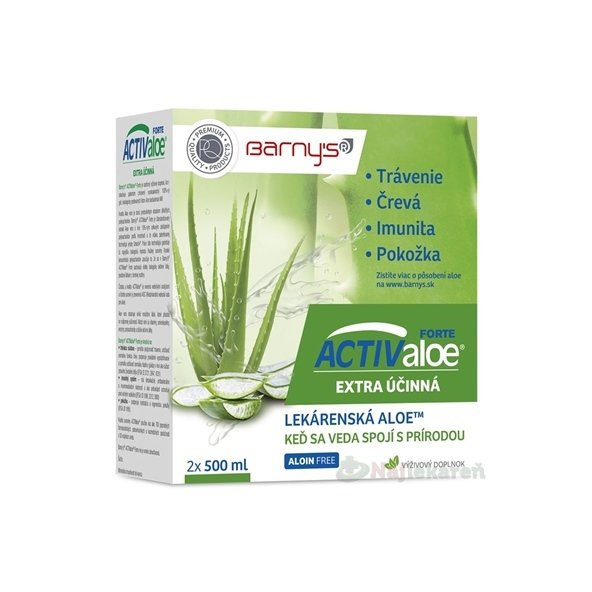 BARNY'S Activ aloe vera na detoxikáciu, 2x500ml