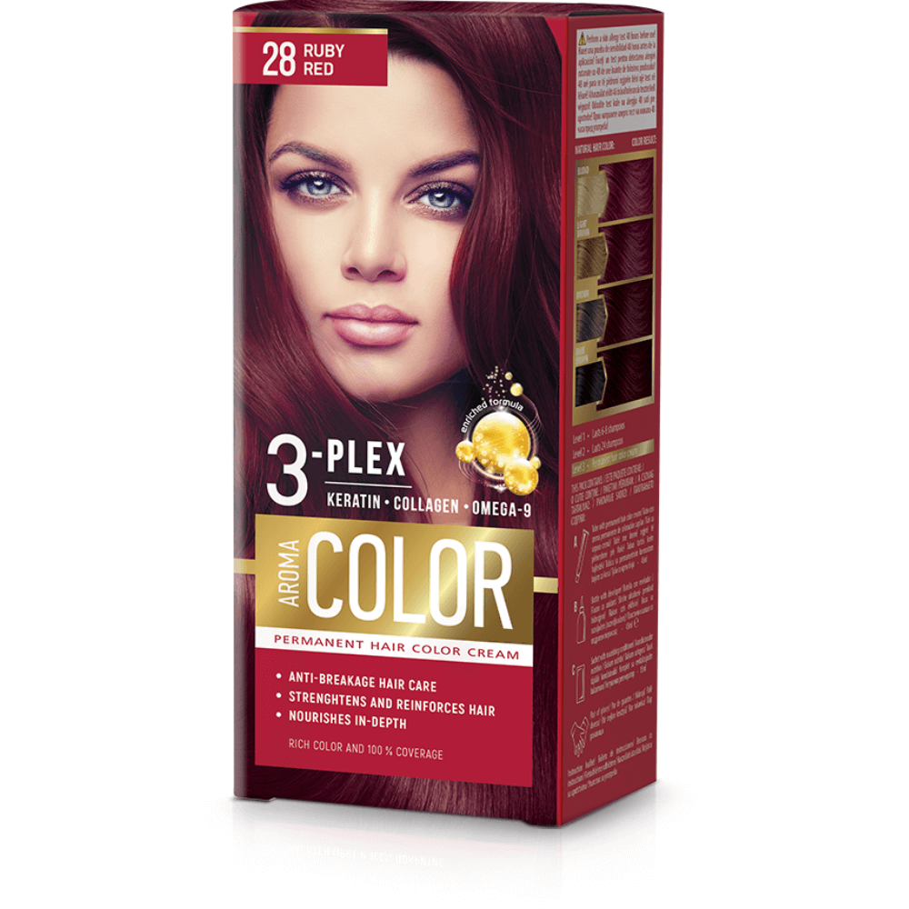 E-shop Farba na vlasy - rubínovo červená č. 28 Aroma Color
