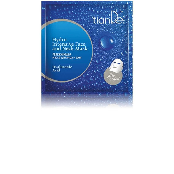Intenzívna hydratačná maska na tvár a krk s kyselinou hyalurónovou TianDe 1 ks